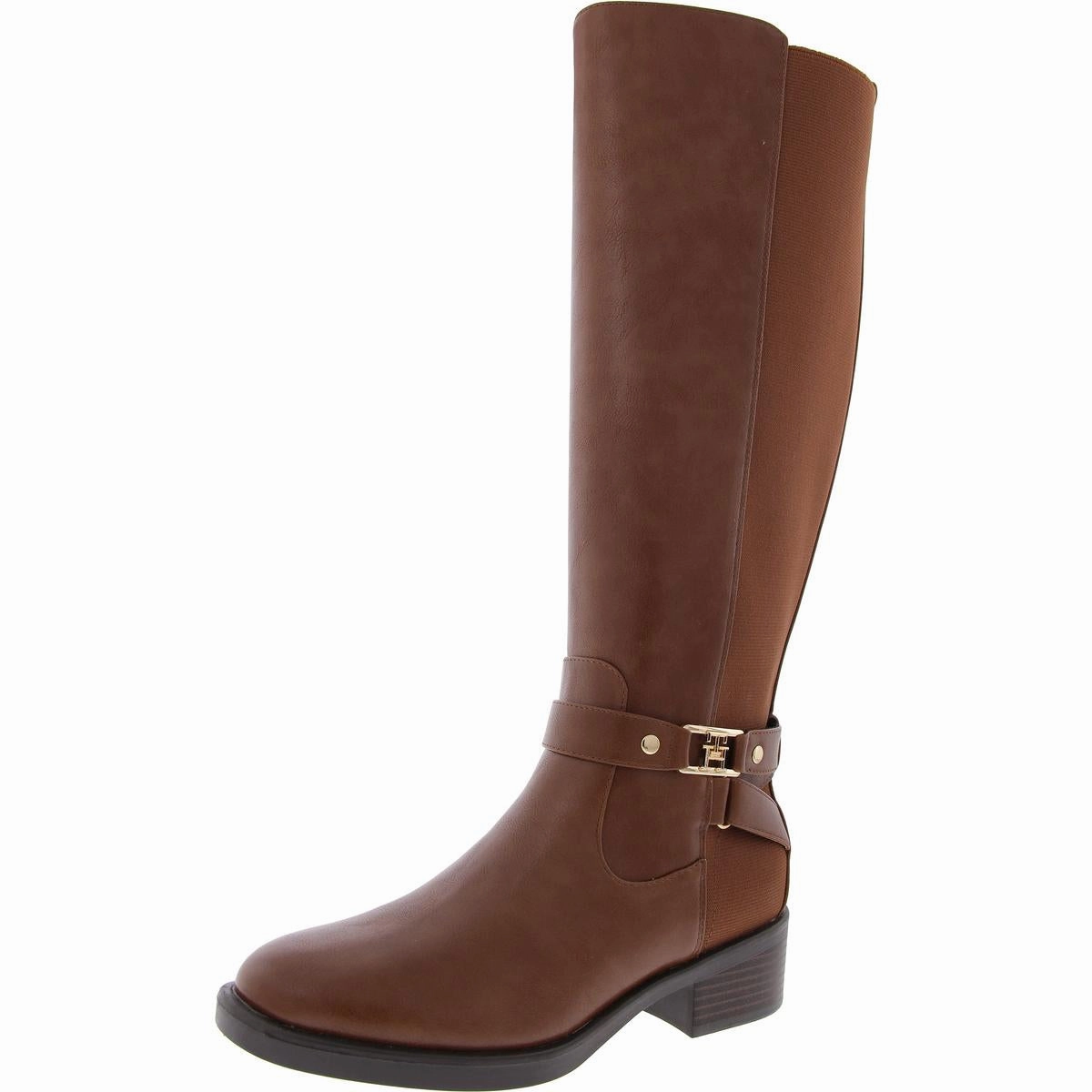 Iyla Womens Faux Leather Tall Knee-High Boots Narrow Fit Grippy Outsole Mountain Climber