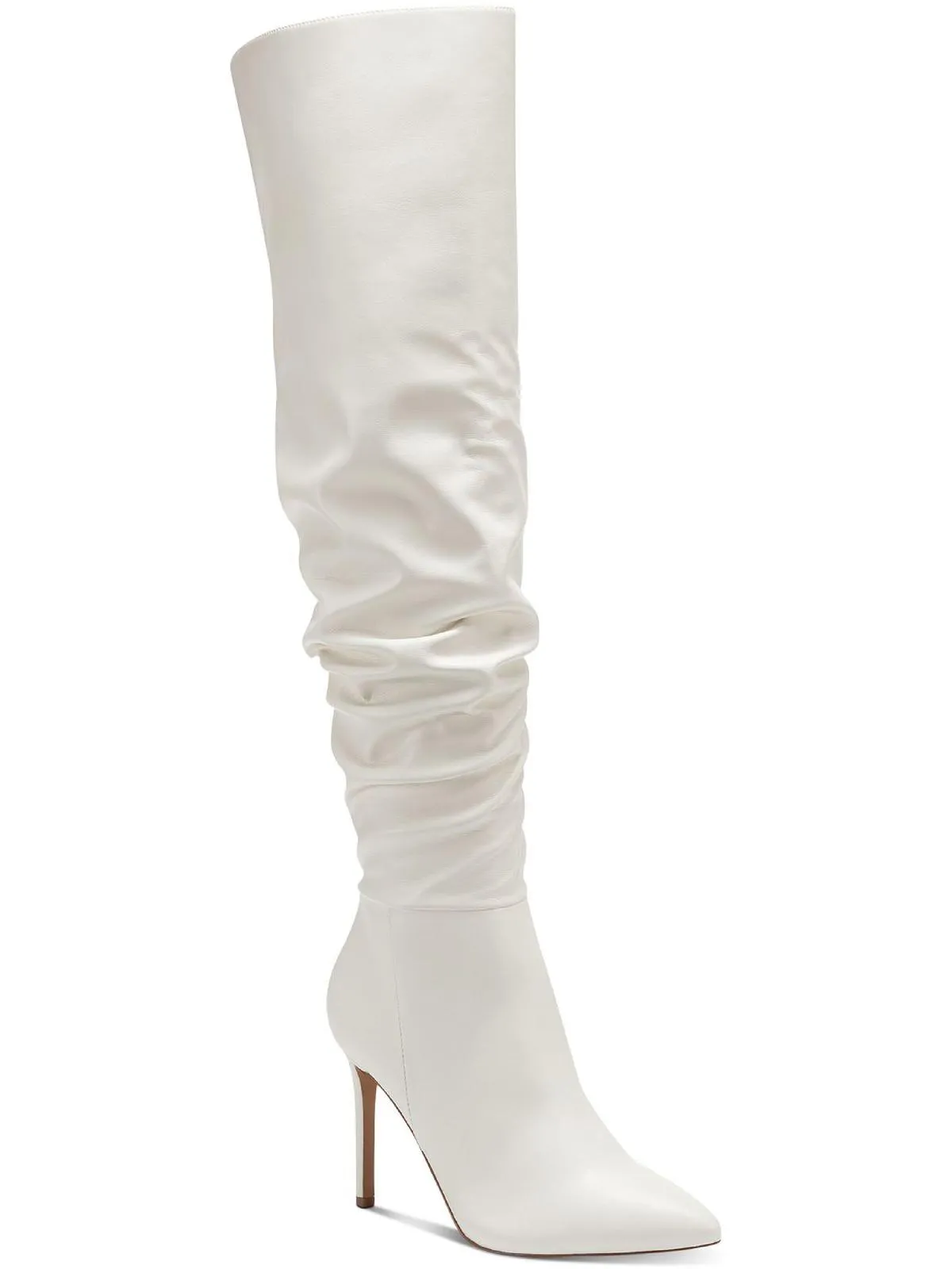 Iyonna Womens Slouchy Faux Leather Over-The-Knee Boots Thermal Core Stylish Explorer Snow Day