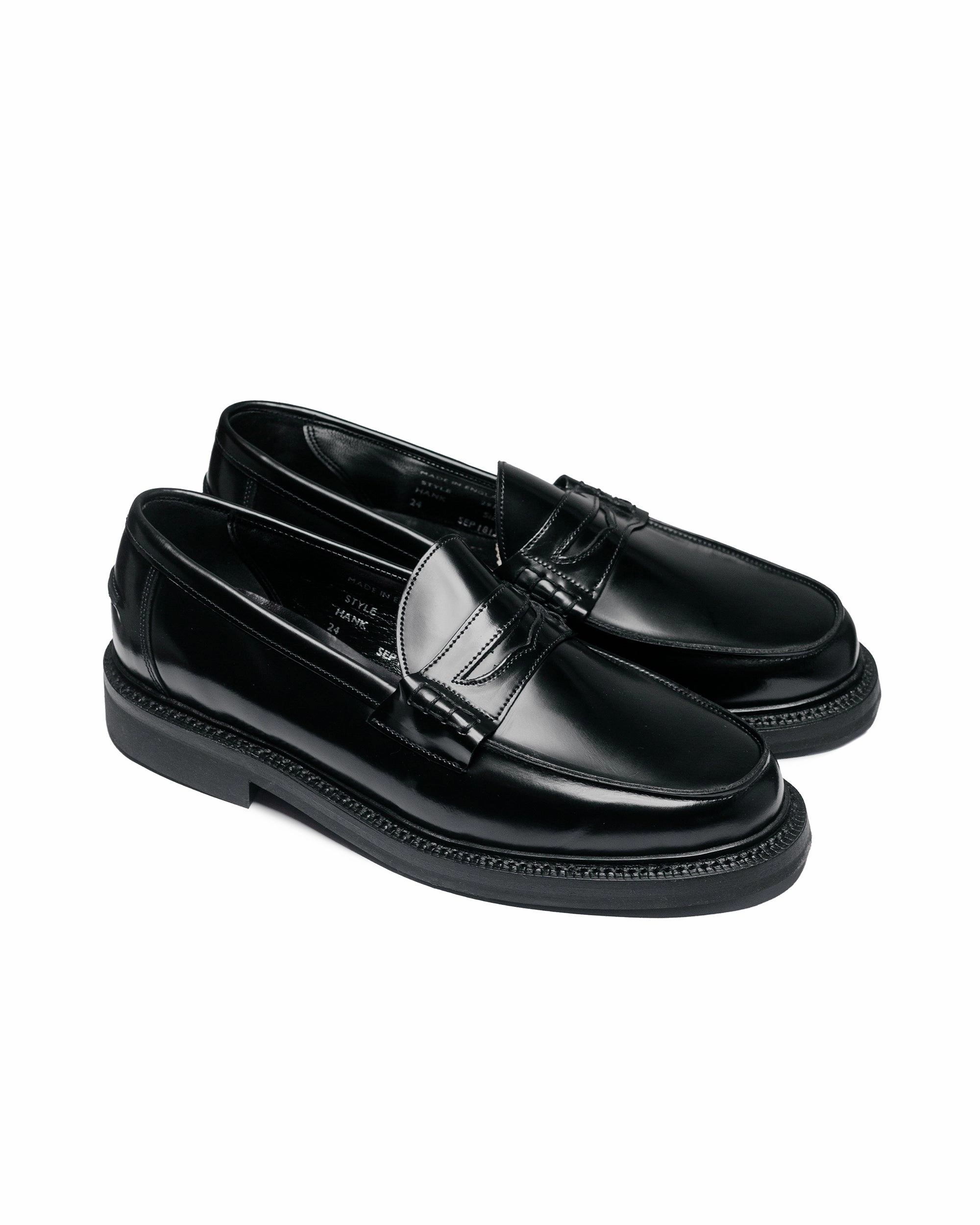 James Coward Sanders Peaceful Beef Roll Loafer Black Bookbinder Leather Rain Guard