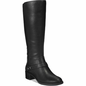 Jewel Womens Faux Leather Stacked Heel Riding Boots Thermal Core Hiking Trails Mountain Trail