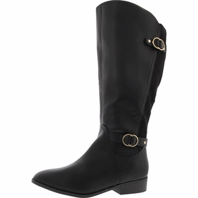 Padded Interior Hiking Trails High-End Craftsmanship JnyLeandraa Womens Buckle Leather Knee-High Boots