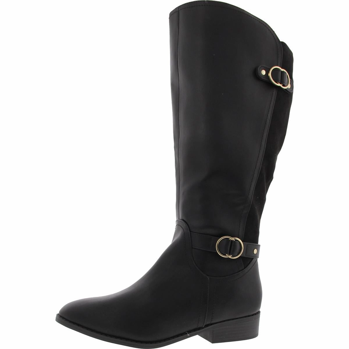 Padded Interior Hiking Trails High-End Craftsmanship JnyLeandraa Womens Buckle Leather Knee-High Boots