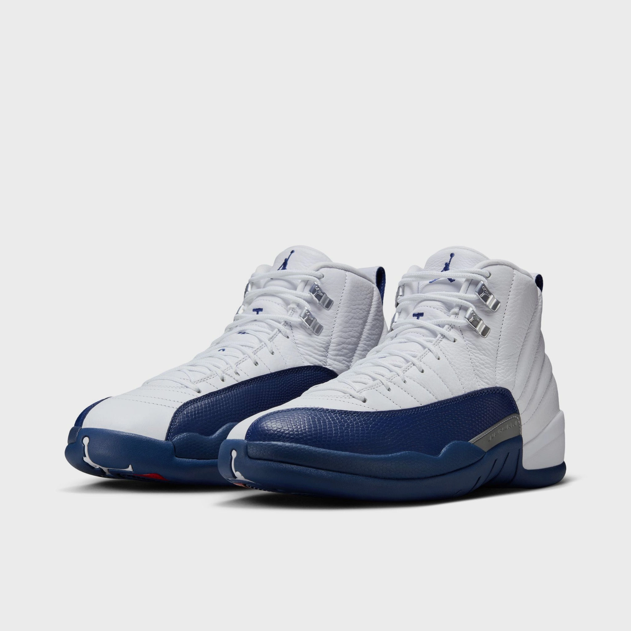 Jordan 12 Retro White / French Blue - Metallic Silver Sneaker Display