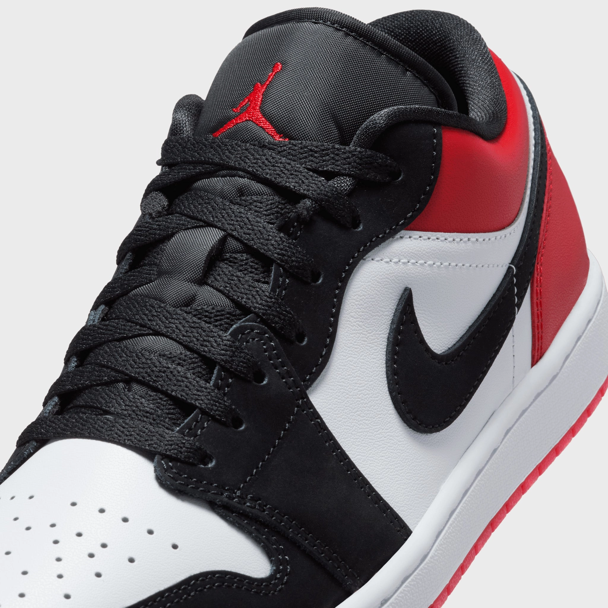 Comfortable Velcro Contoured Insole Jordan 1 Low White / Black - Varsity Red