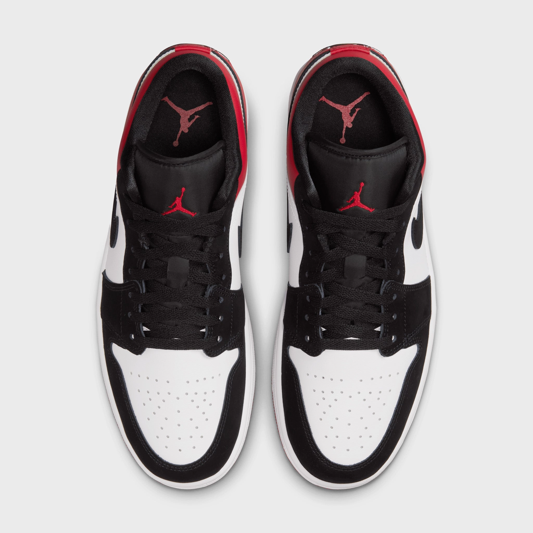 Jordan 1 Low White / Black - Varsity Red Agility Performance Shoes Comfort Tongue