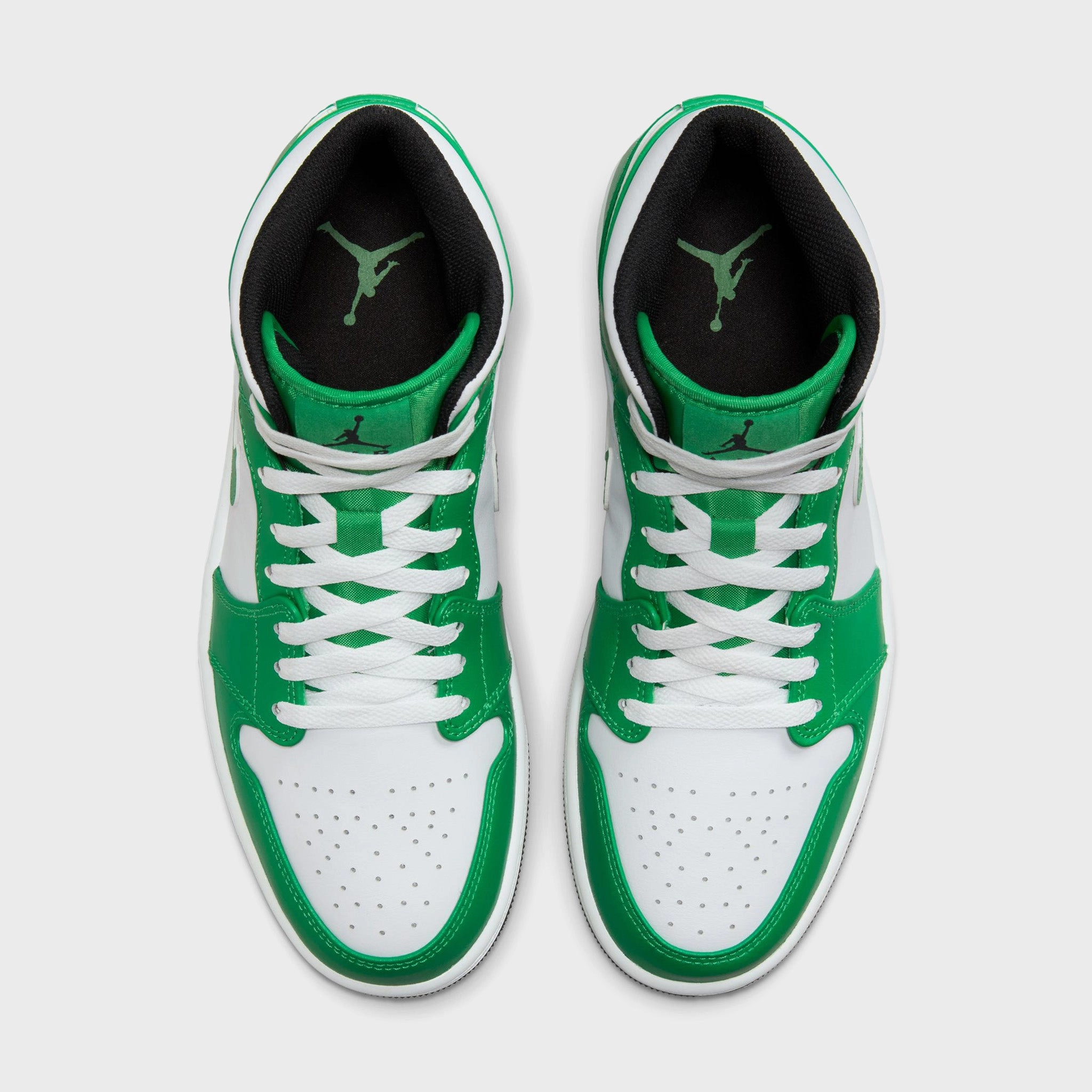 Contoured Footbed Design Anatomical Footbed Jordan 1 Mid Lucky Green / Black - White