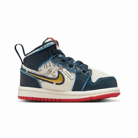 Jordan 1 Mid SE  Toddler Shoes FN1351-400 Adaptive Lacing System Flexible Lining
