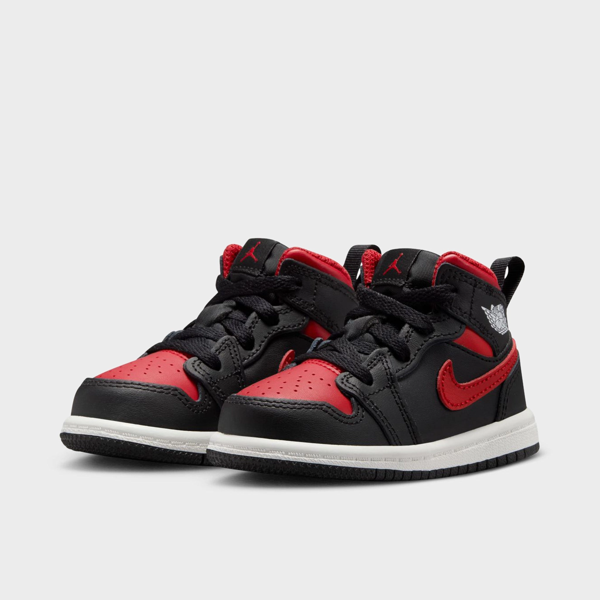 Comfort Design Secure Traction Jordan 1 Mid TD Black / Varsity Red - Summit White