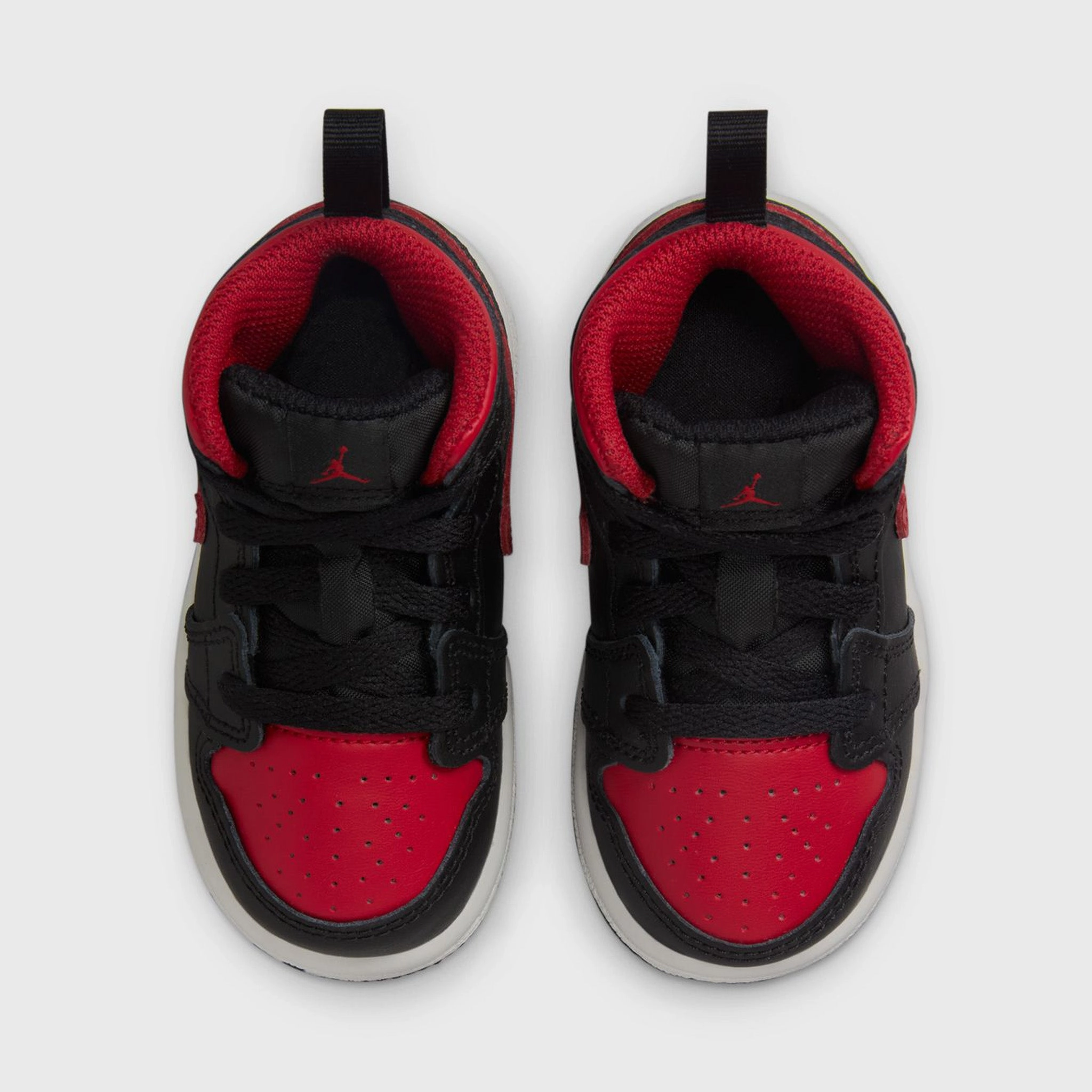 Game-Changer Shoes Low Ankle Style Jordan 1 Mid TD Black / Varsity Red - Summit White