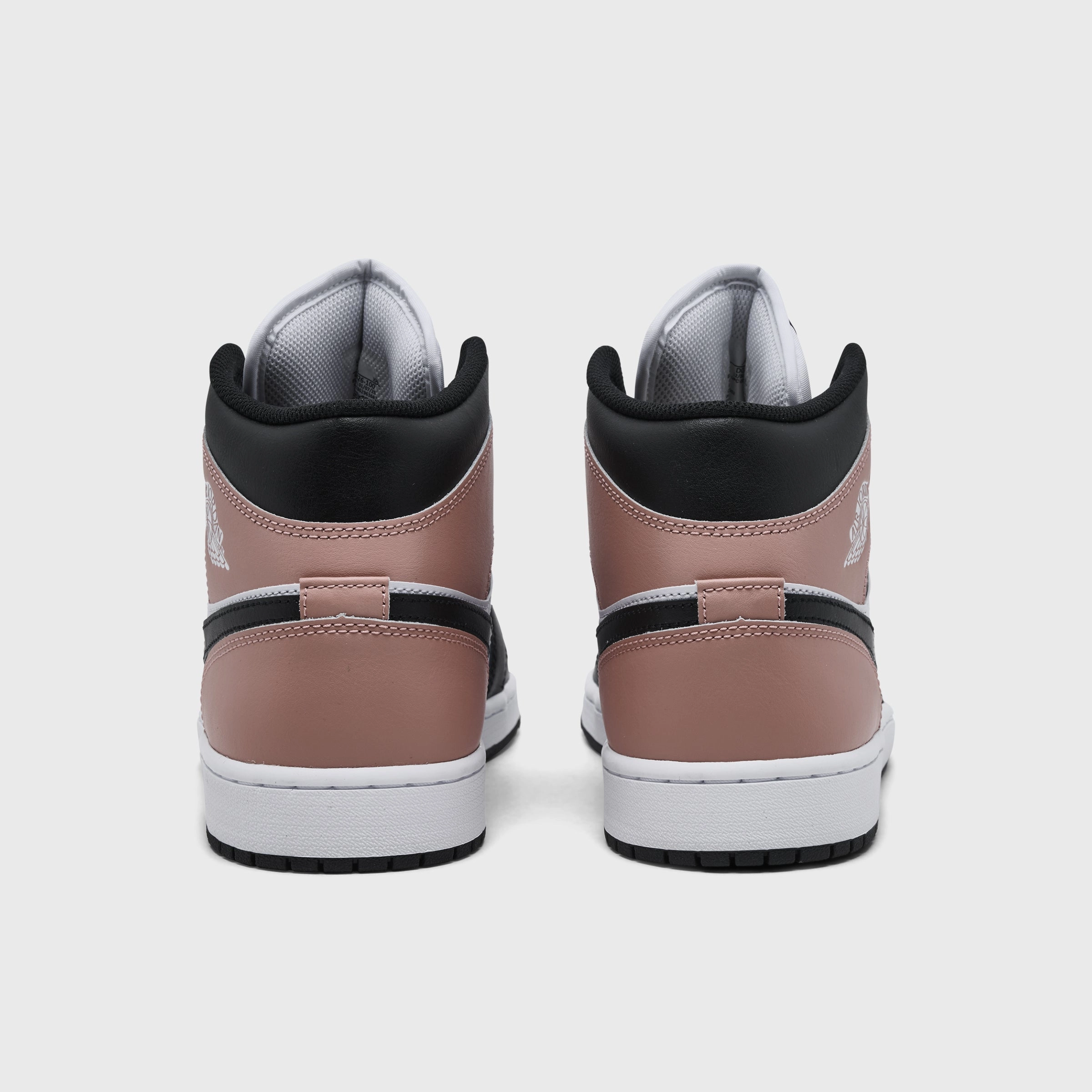 Jordan 1 Mid White / Black - Rust Pink Dynamic Traction Grip Heel Counter Structure