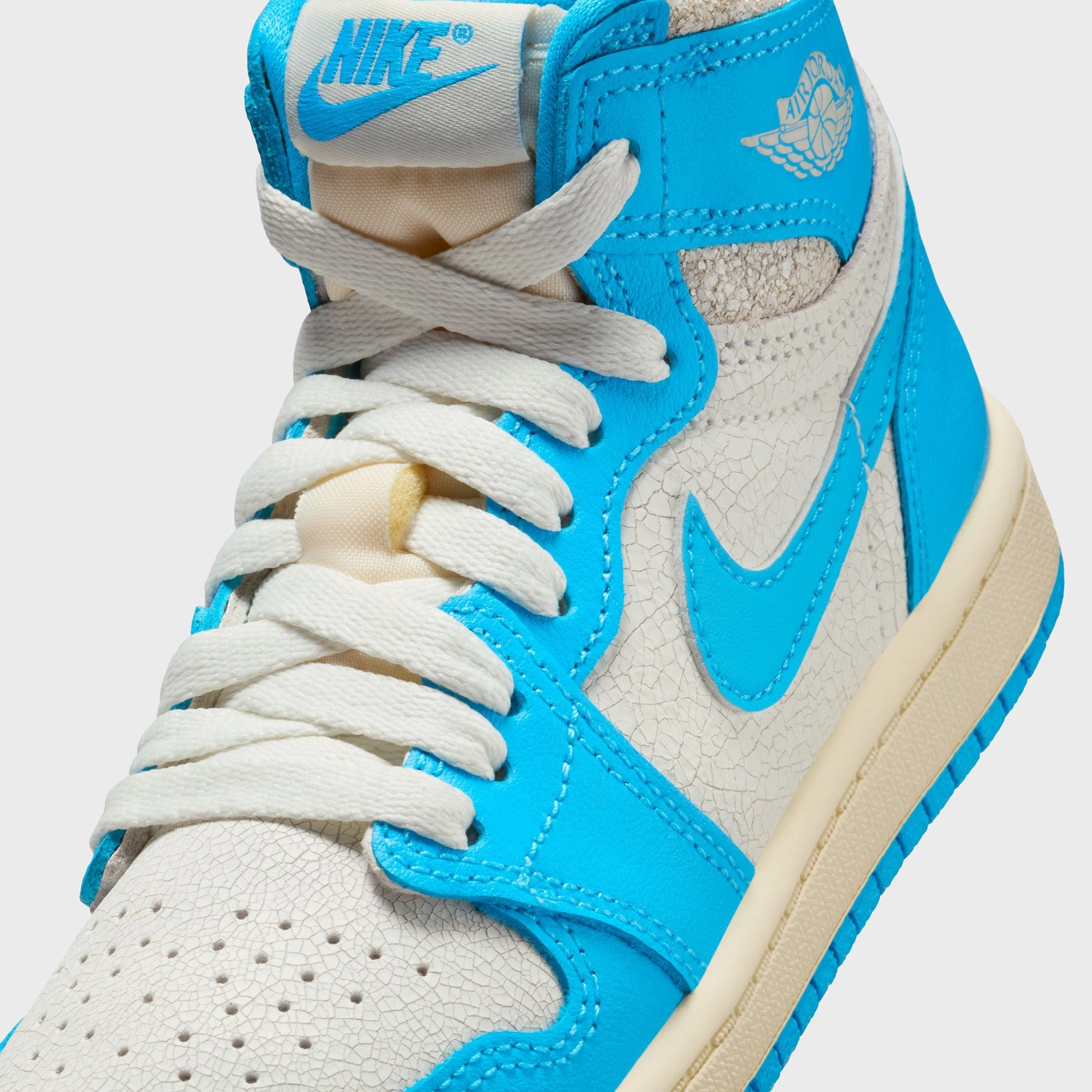 Jordan 1 Retro High OG PS Dark Powder Blue / Sail Heat Sealed Overlays