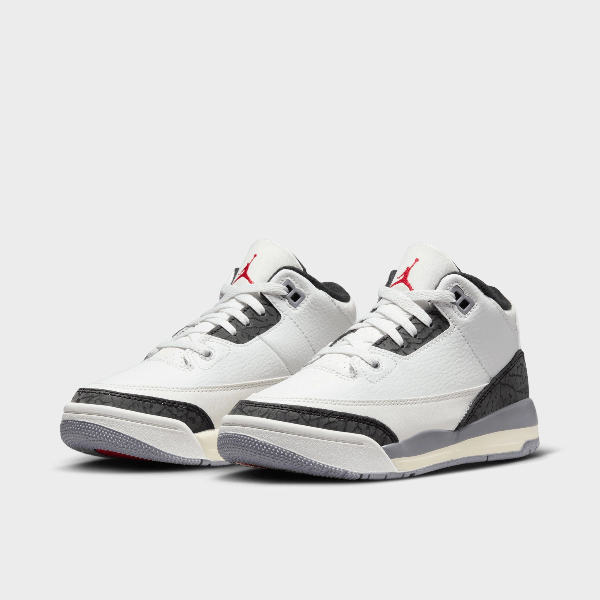 Jordan 3 Retro PS Summit White / Fire Red - Cement Grey Engineered Knit Zone