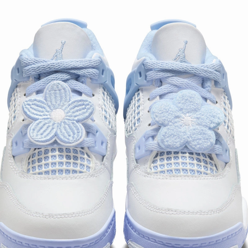 Jordan 4 Retro" Aluminum Blue Tint" Preschool Elastic Collar Padding Flexible Torsion