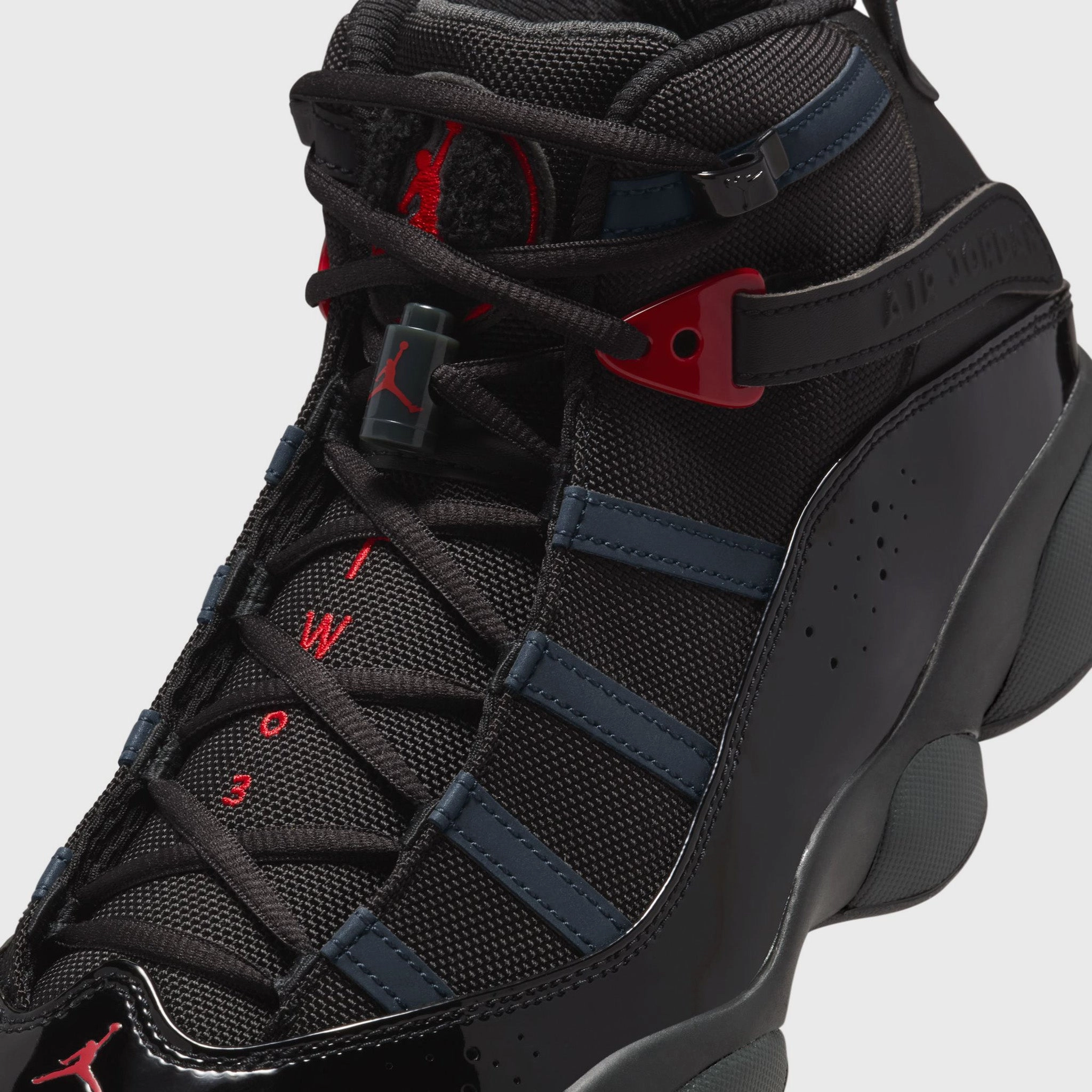 Jordan 6 Rings Black / Fire Red - Anthracite Secure fit Pivot Point Engineering