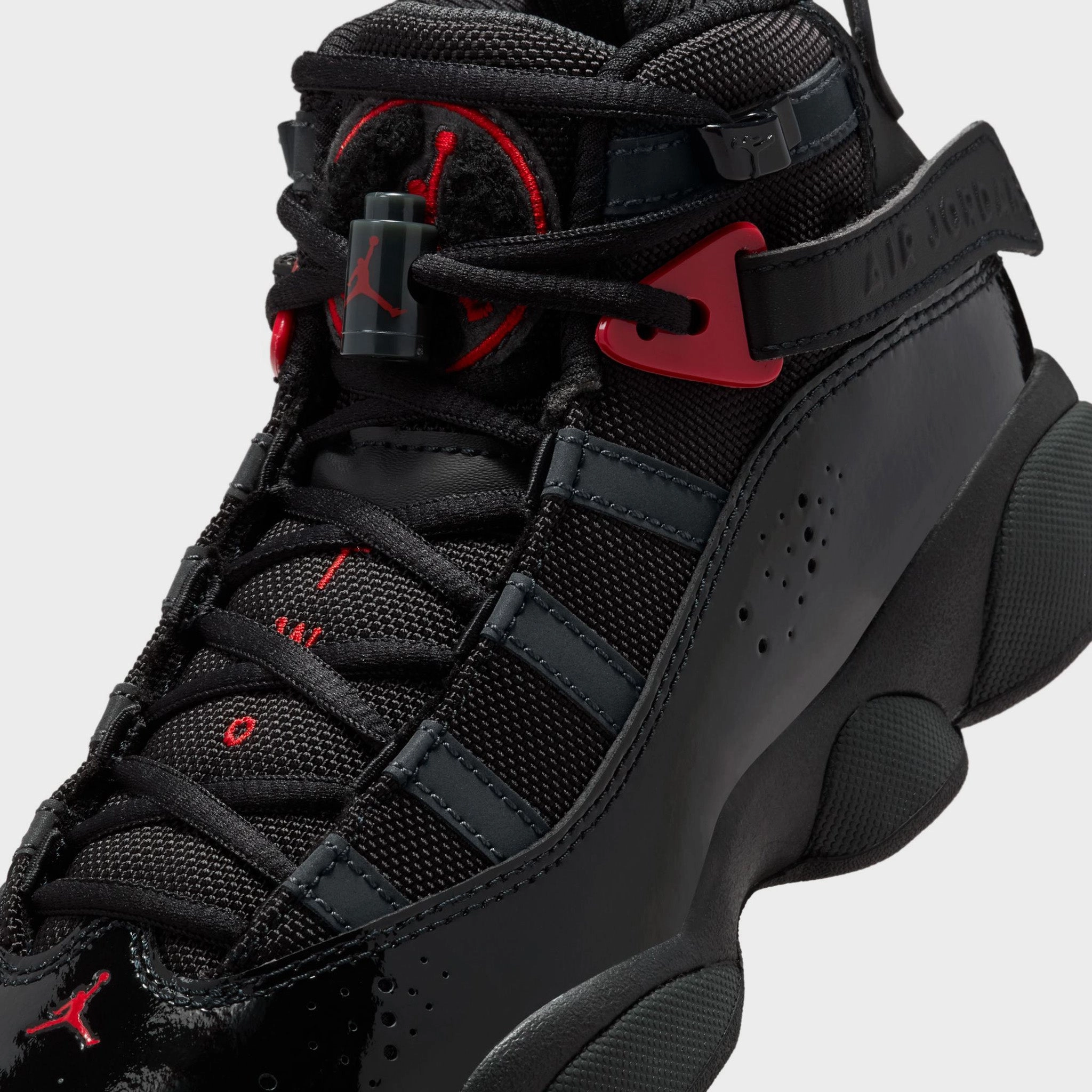 Jordan 6 Rings GS Black / Fire Red - Anthracite Orthotic Ready Insole Heat Dissipation Lining