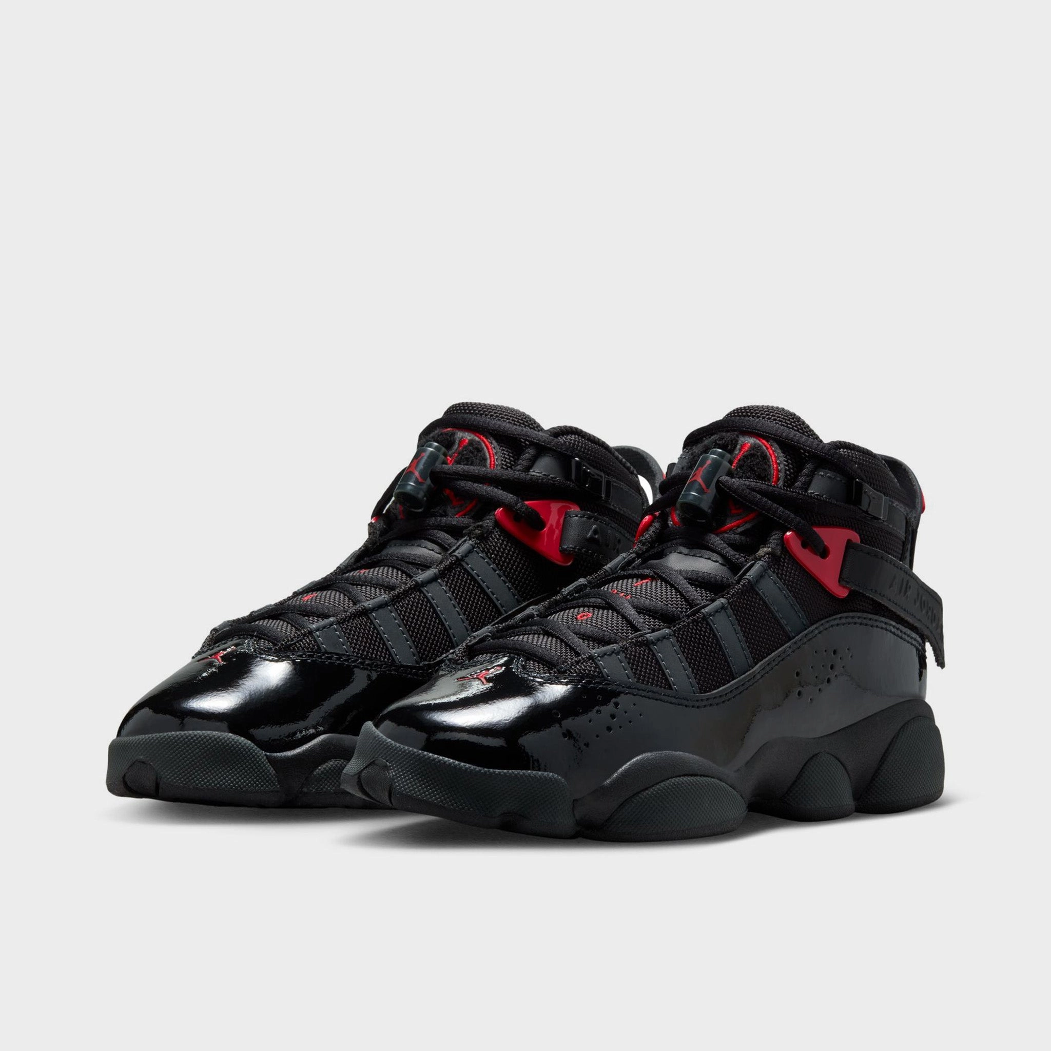 Jordan 6 Rings GS Black / Fire Red - Anthracite Turbo Grip Flexible Sole Design