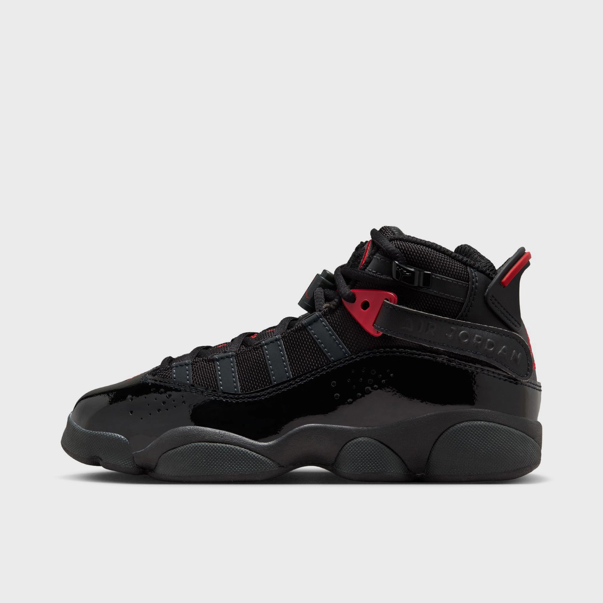 Jordan 6 Rings GS Black / Fire Red - Anthracite Non Slip Inner Lining