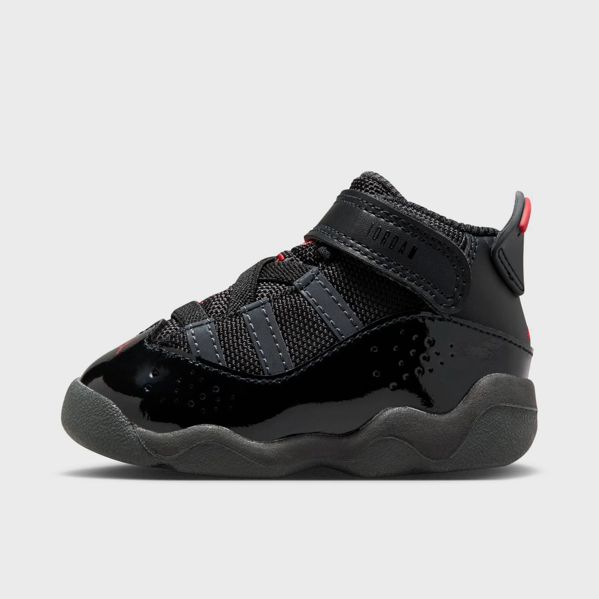 Stretchable Fabric Enhanced Toe Spring Jordan 6 Rings TD Black / Fire Red - Anthracite