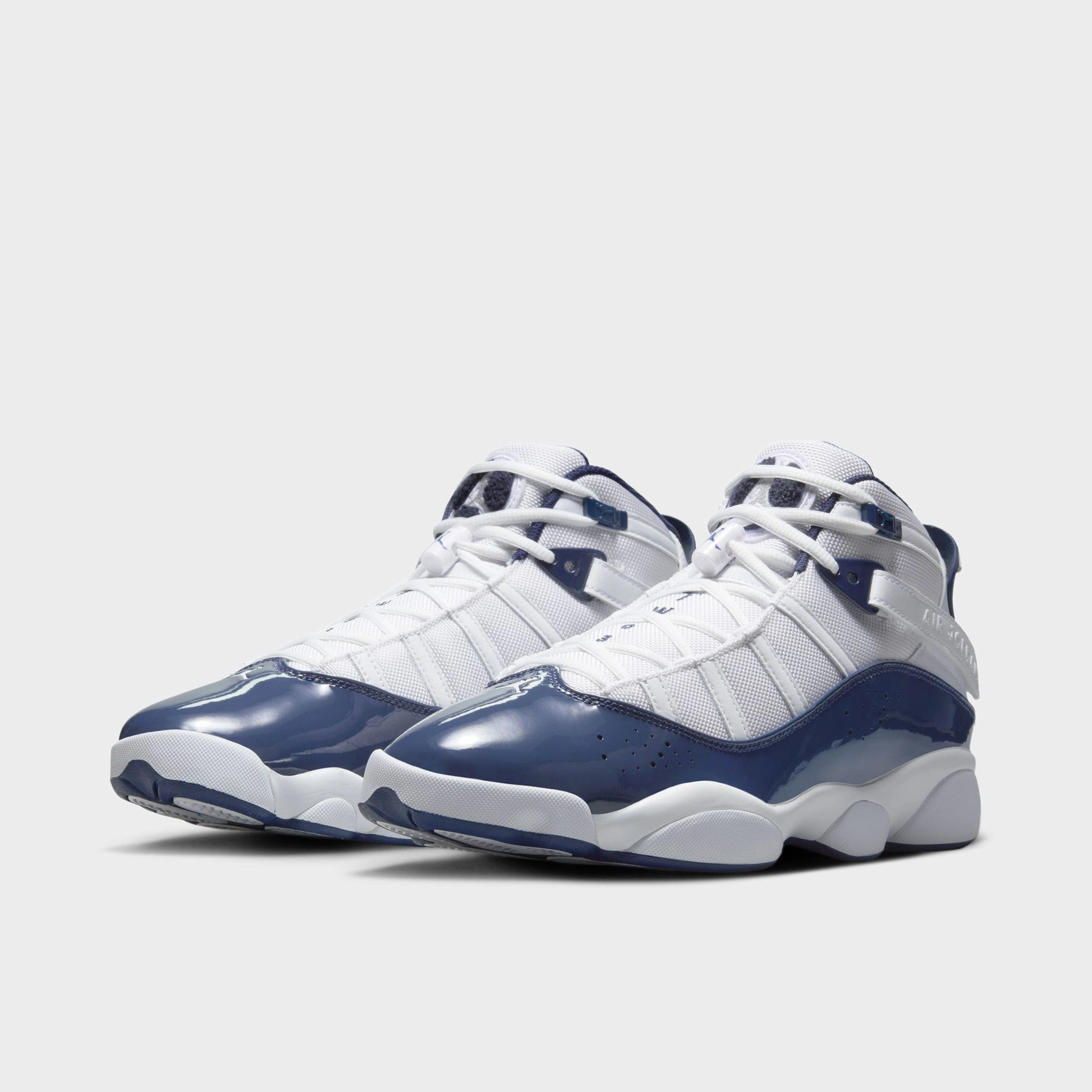 lateral containment Sporty Jordan 6 Rings White / Midnight Navy - Neutral Grey