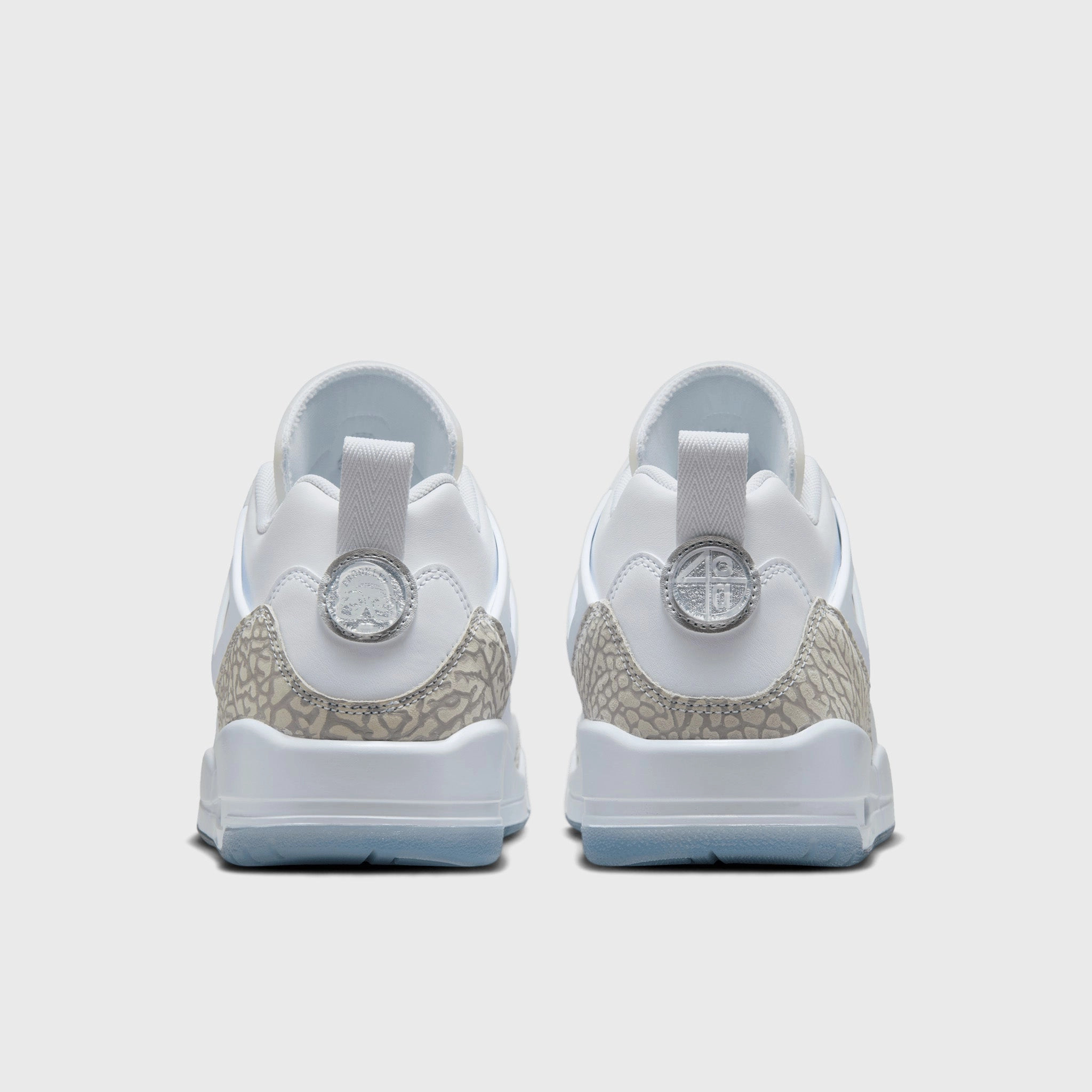 Lace   Up Closure Jordan Spizike Low White / Neutral Grey - Metallic Silver