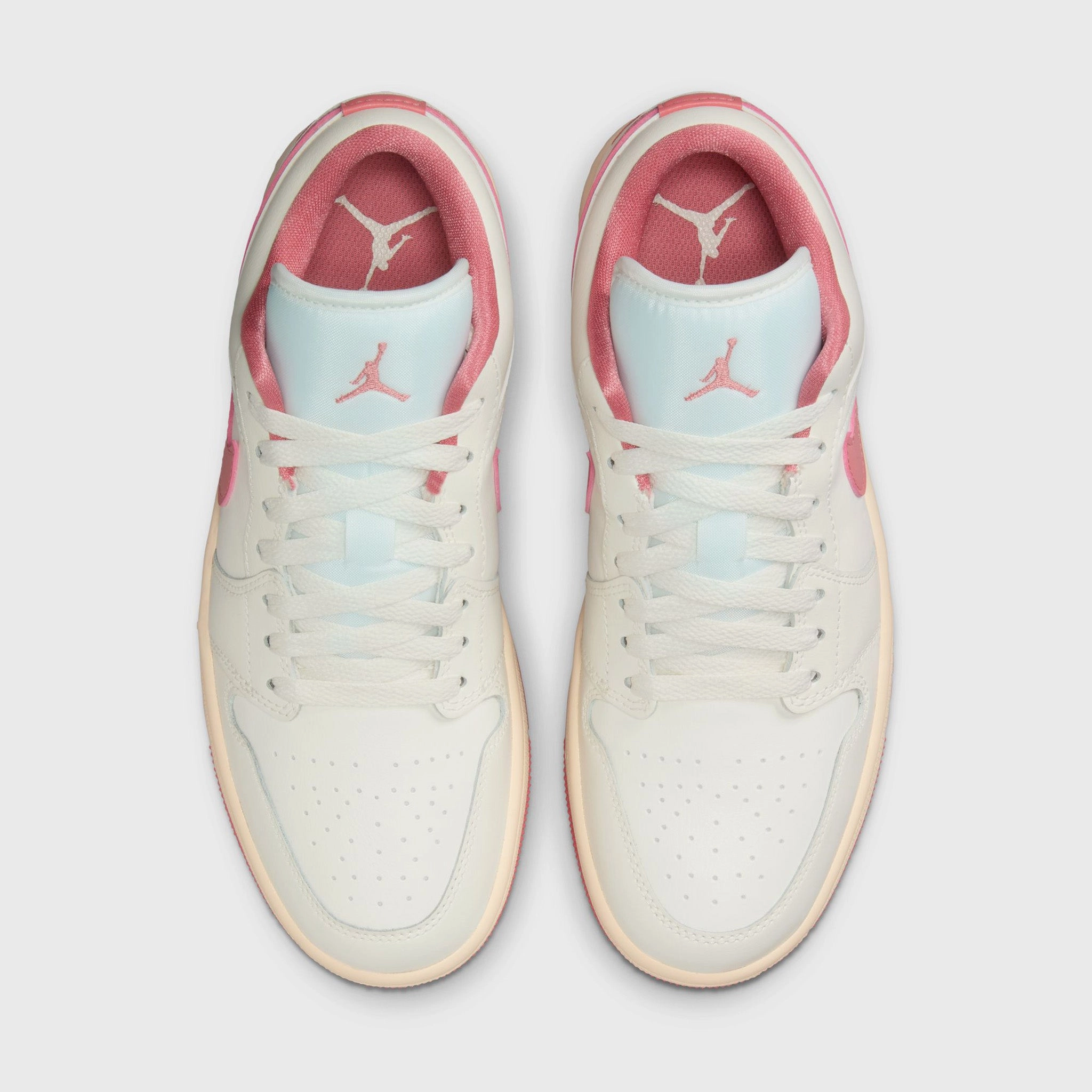 Wide fit Jordan Women's 1 Low Sail / Pink Salt - Guava Ice