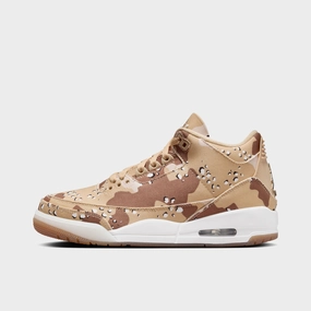 Jordan Women's 3 Retro Tex DK Driftwood / Sail Hemp - Velvet Brown Hexagonal Traction Pattern Foot Control