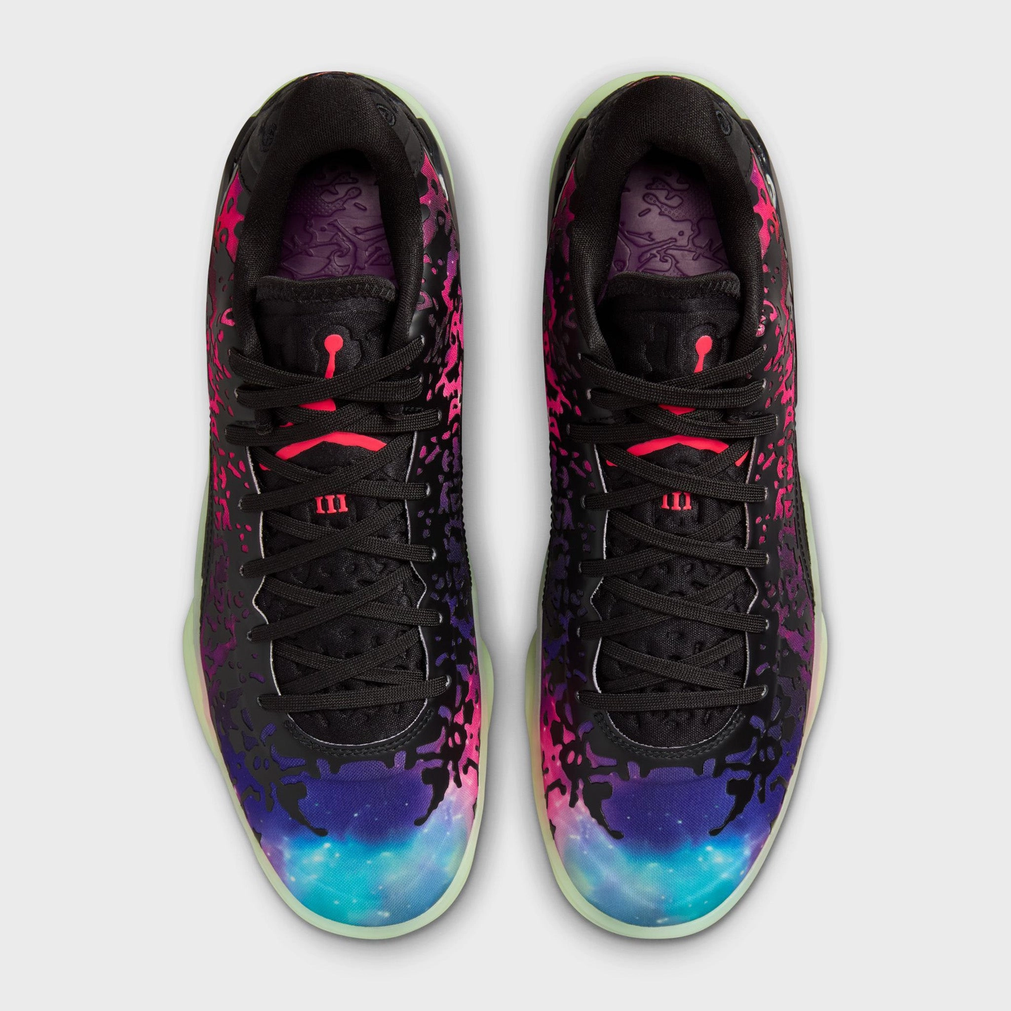 Jordan Zion 3 Black / Solar Red - Vivid Purple Enhanced Heel Lock Neutral Stride Tech