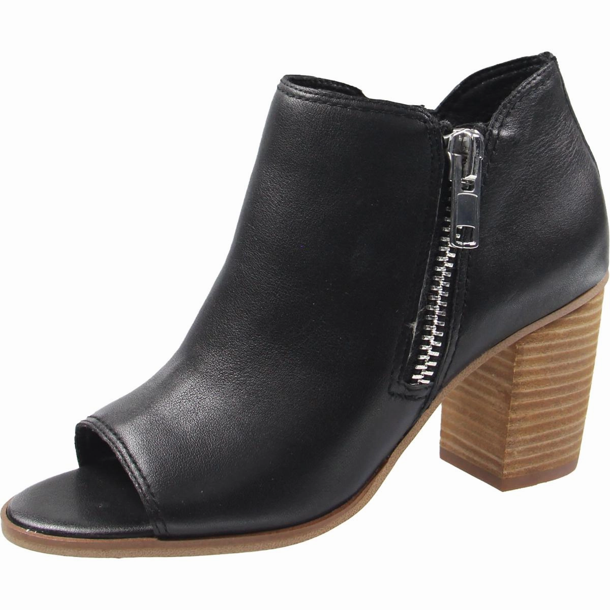 Joseleen Womens Leather Peep-Toe Booties Office Worker
