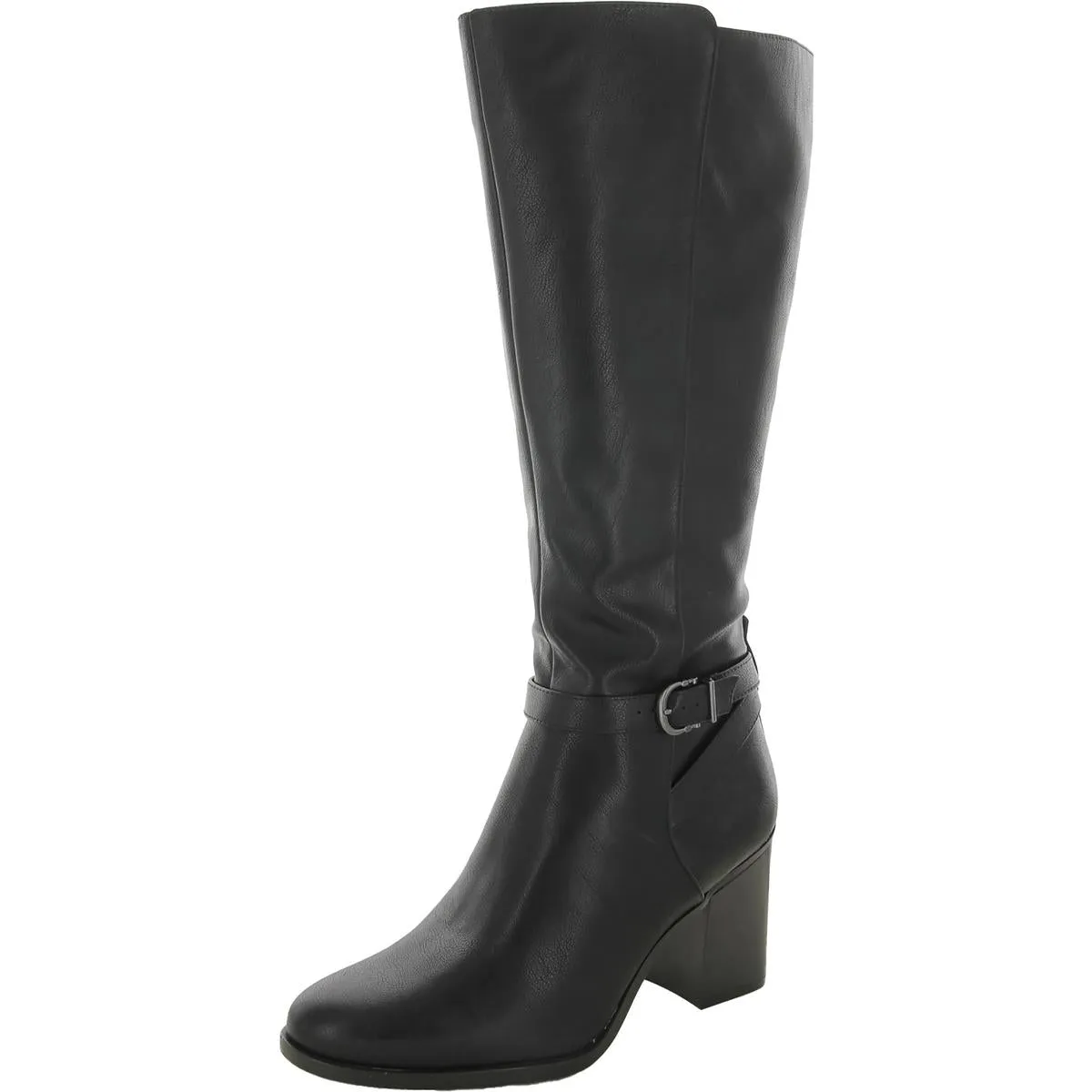 Joslynn Womens Faux Leather Wide Calf Knee-High Boots Easy To Clean