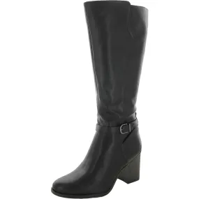 Joslynn Womens Faux Leather Wide Calf Knee-High Boots Supportive sole