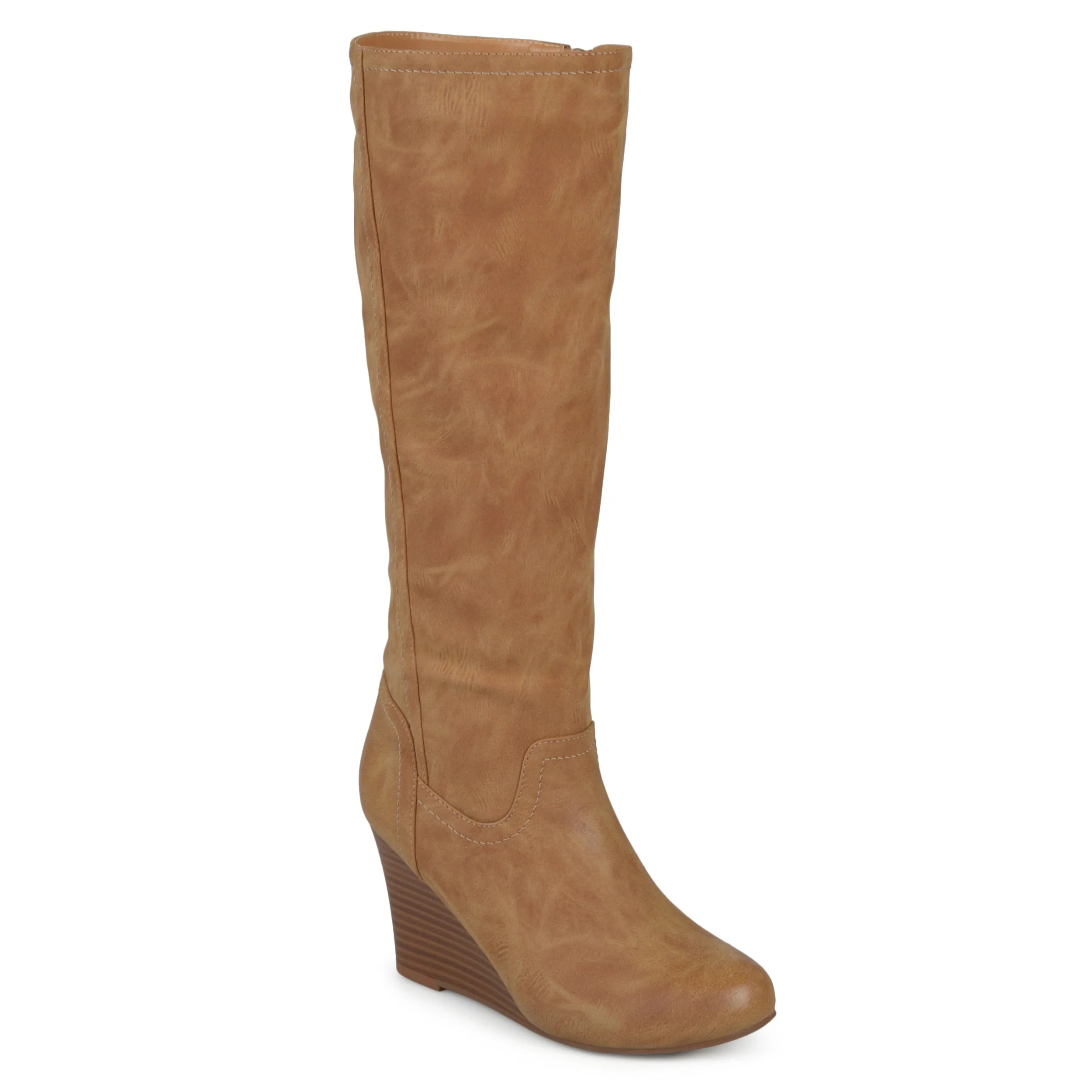 Journee Women's Wide Calf Langly Boot Wool blend Walk Support