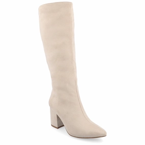 Journee Collection Wide Width Wide Calf Womens Ameylia Tru Comfort Foam Covered Block Heel Pointed Toe Boots Flexible Frame Weekend Camping Work