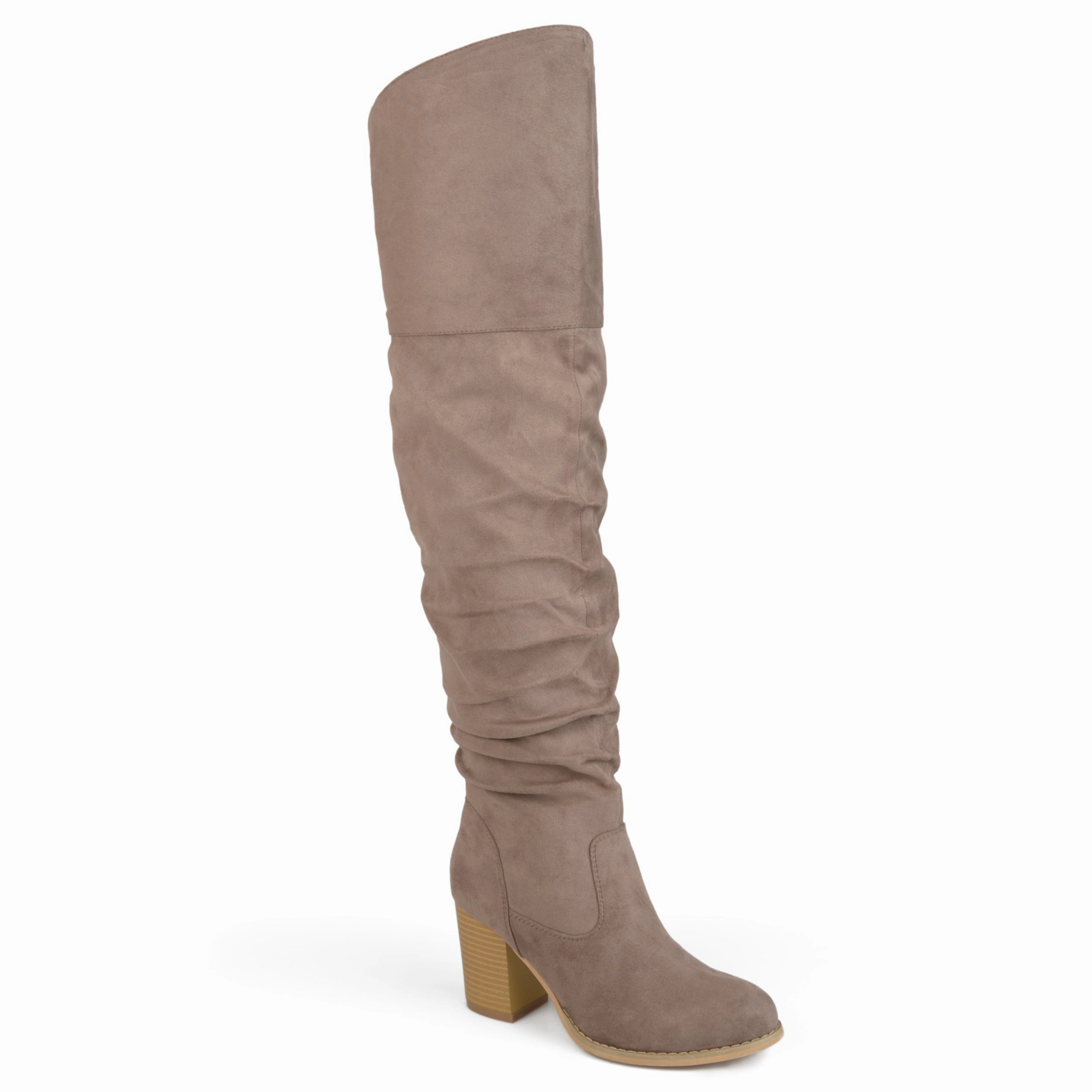 Seamless Comfort City Walking Journee Collection Womens Kaison Stacked Heel Over The Knee Boots