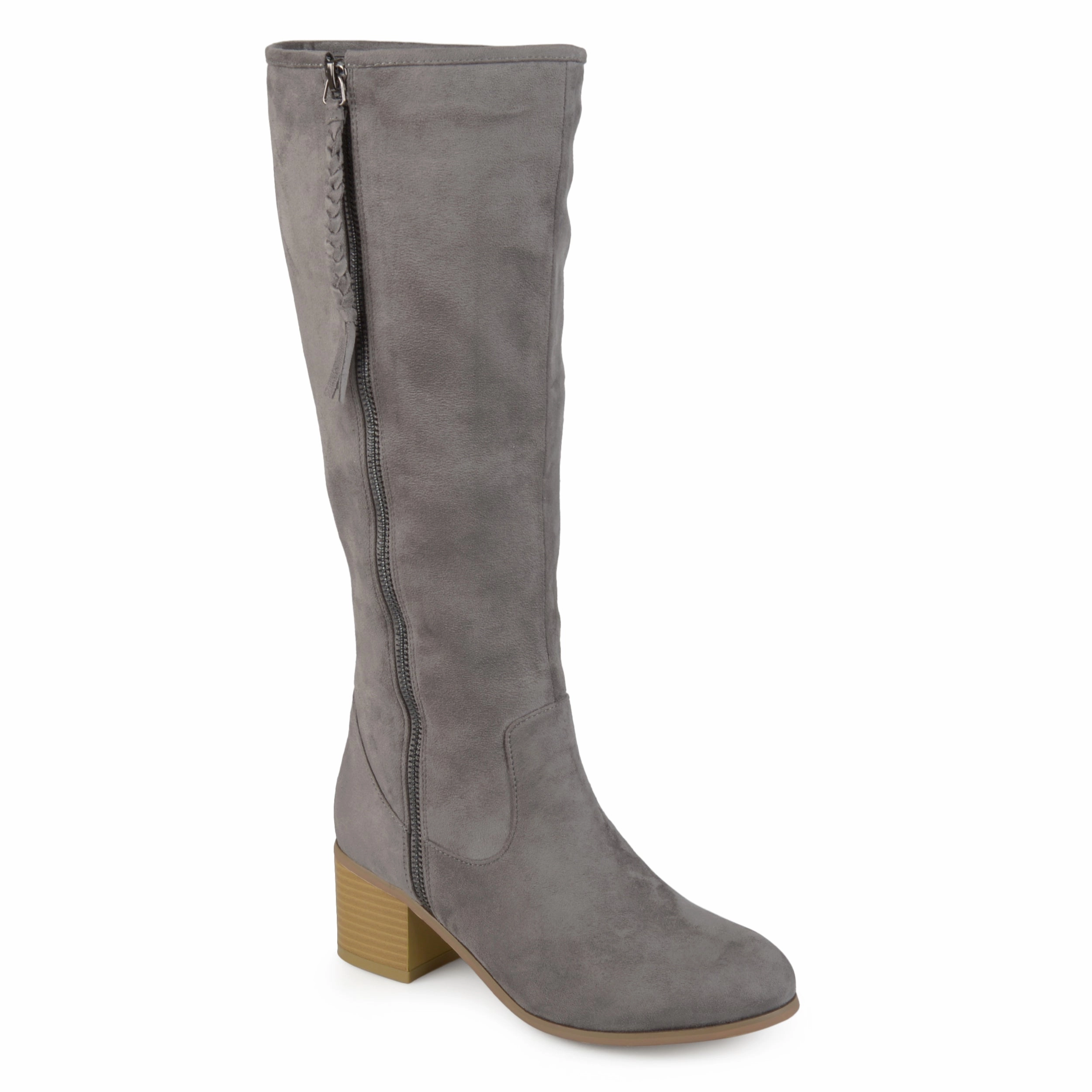 Journee Collection Womens Sanora Stacked Heel Riding Boots Block Heel
