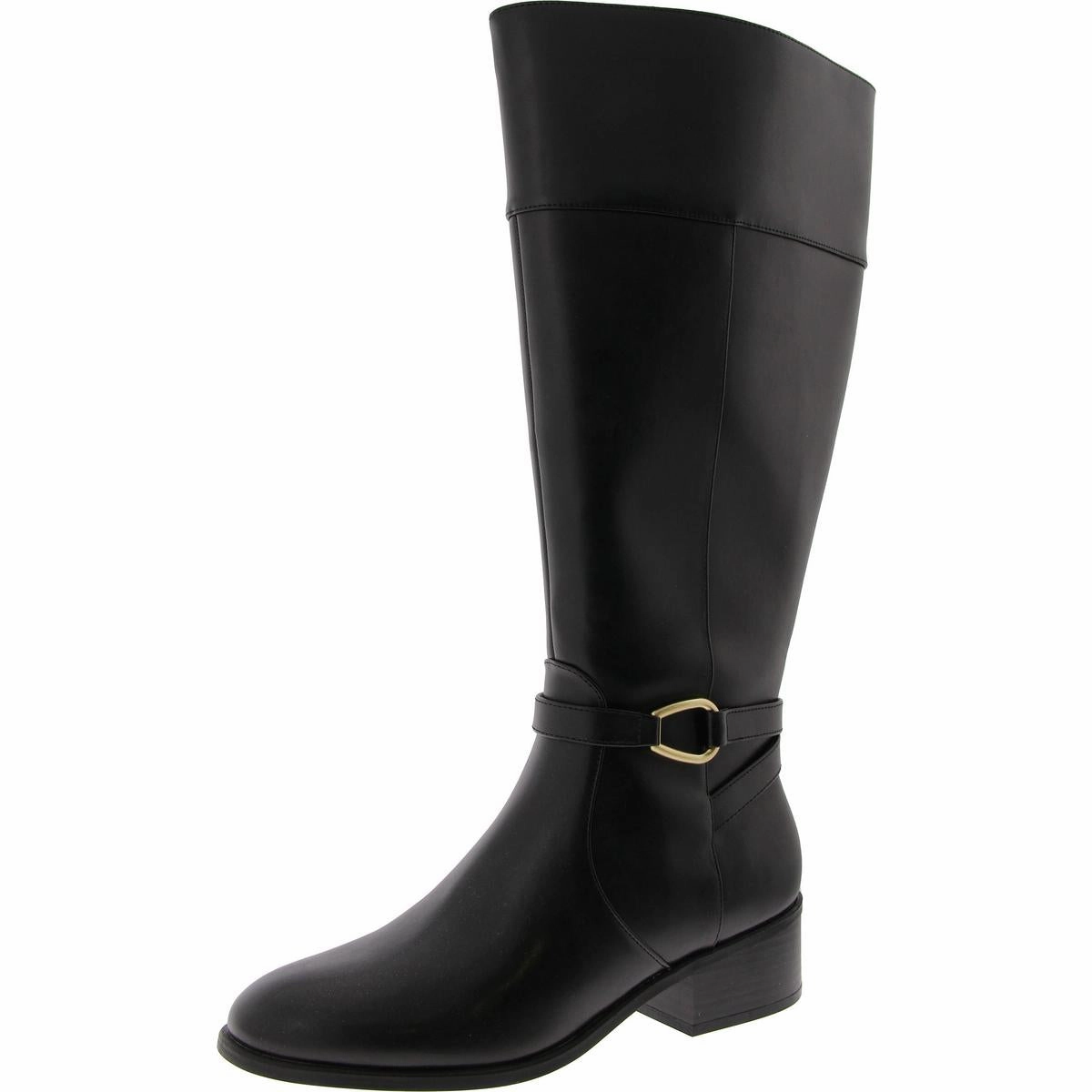 Dennie 3 Womens Faux Leather Wide Calf Knee-High Boots Rain Shield