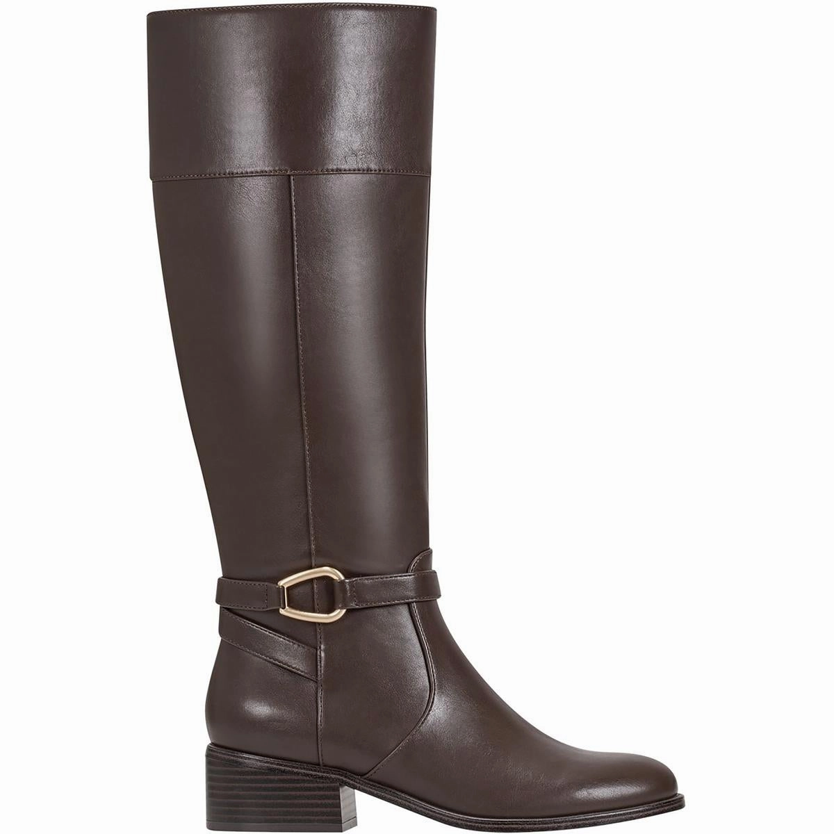 Dennie 3 Womens Faux Leather Wide Calf Knee-High Boots Comfortable Support