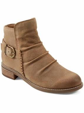 NAIRA Womens Leather Zipper Ankle Boots Slip Resistant Work Commute Rough Walk
