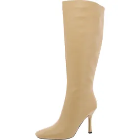 Kalani Womens Faux Leather Square Toe Knee-High Boots Rugged Built Functional Minimalist Essential Piece