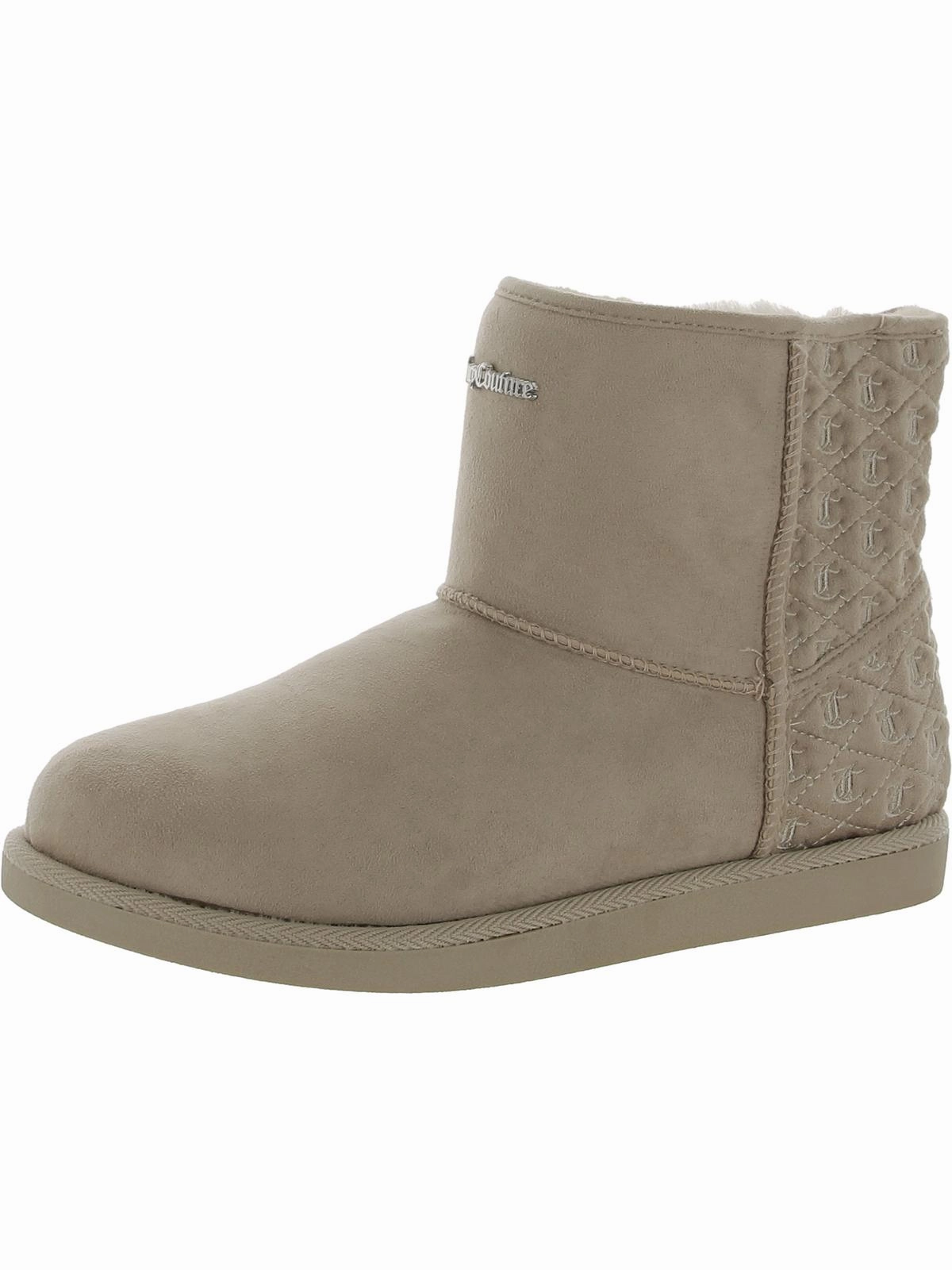 Winter Scene Zip Edge Kave Womens Faux Suede Slip On Winter & Snow Boots