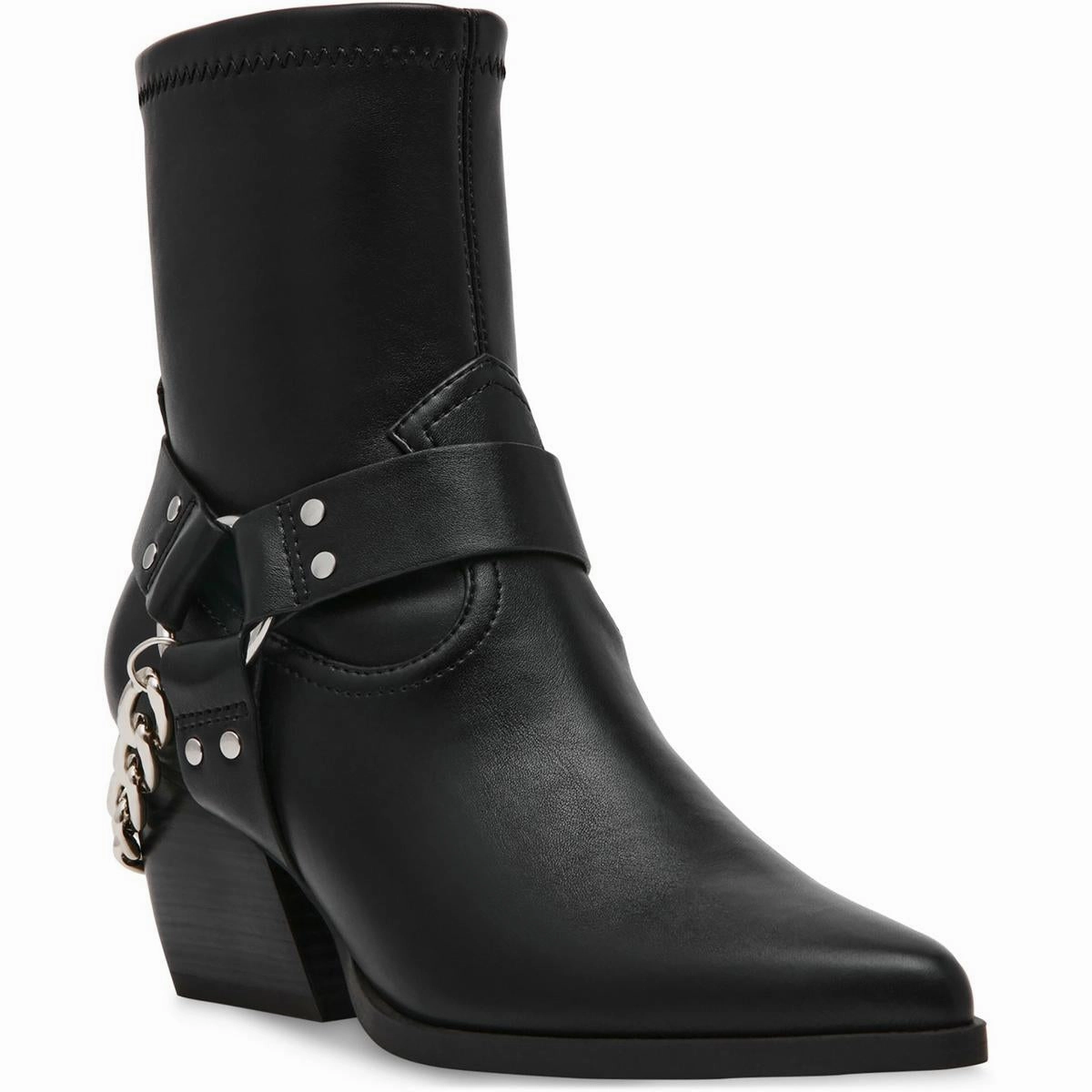 Cold Ready Elastic Sides KEELER Womens Chain Manmade Motorcycle Boots
