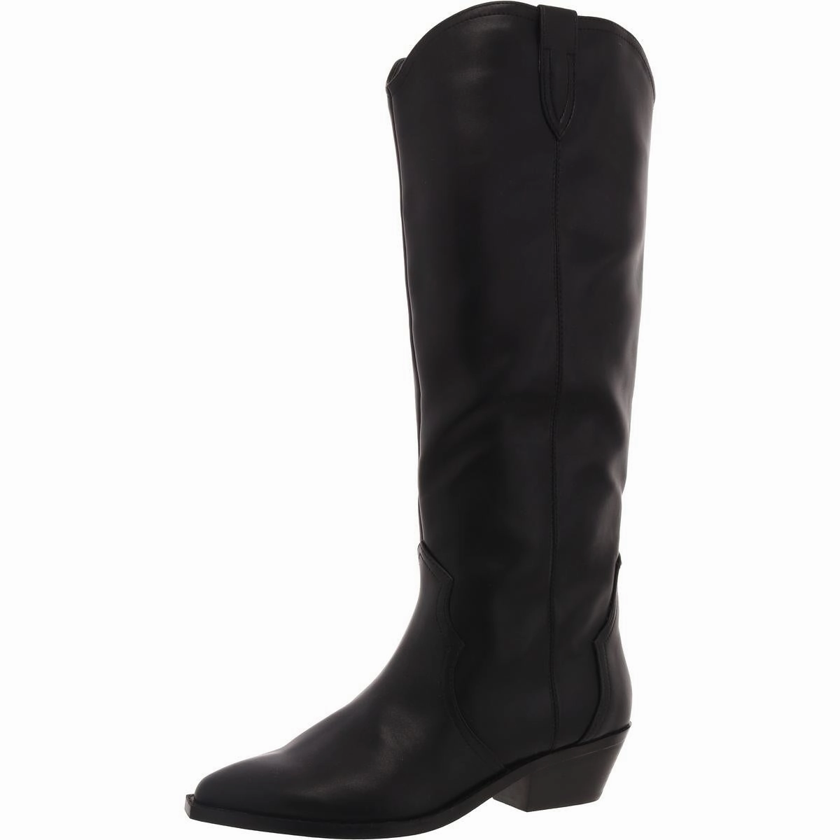 Metallic Edge Kitt Womens Faux Leather Square Toe Ankle Boots