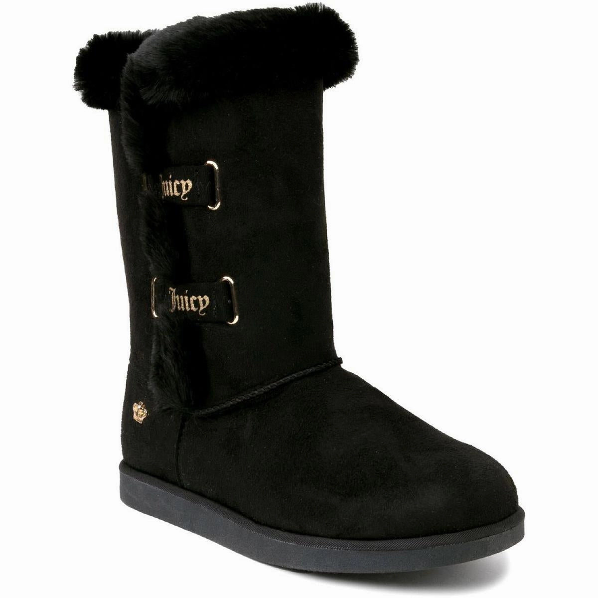 Koded Womens Faux Suede Slip On Winter & Snow Boots Quick Comfort
