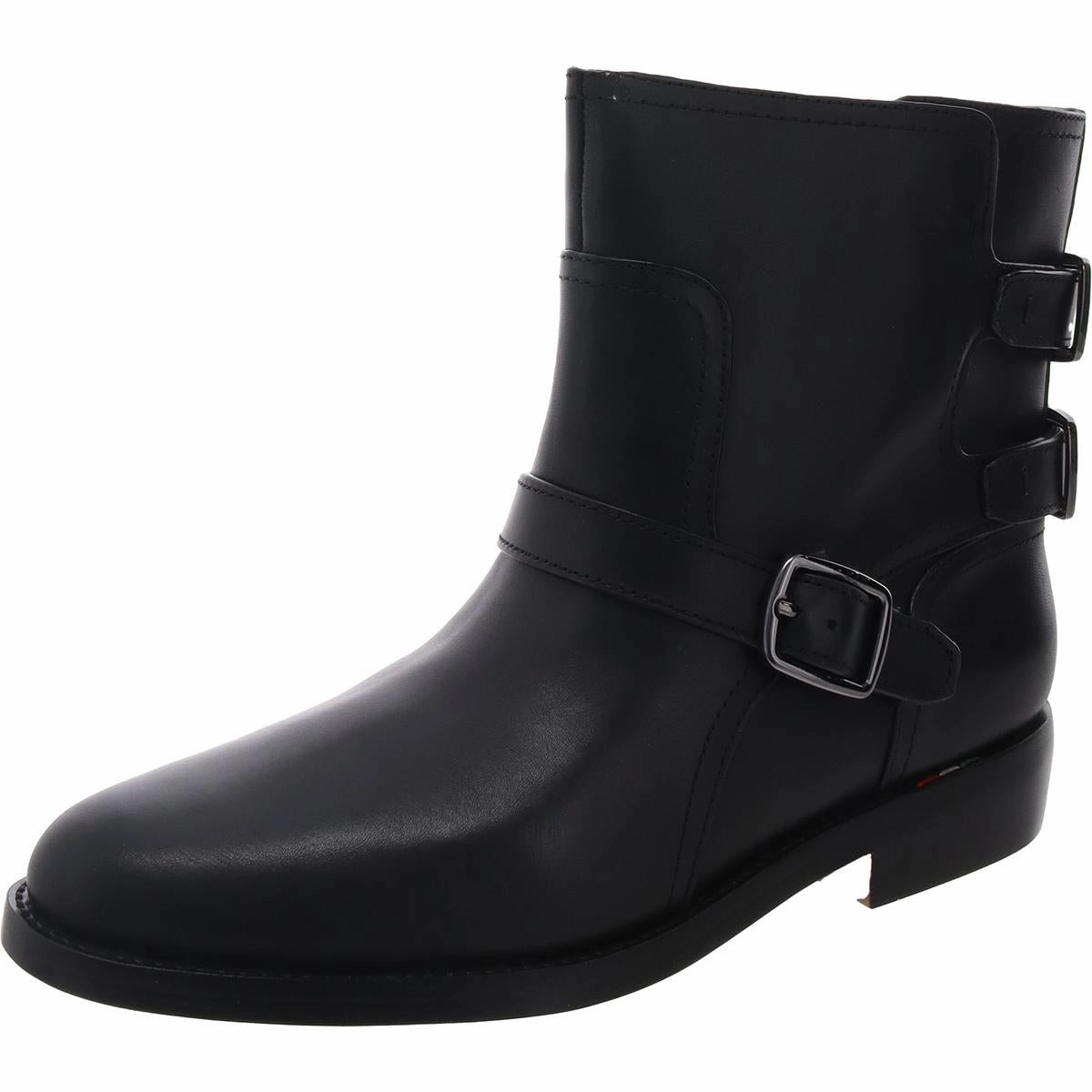 Cushioned Step Cold Weather Commuter Soft outsole L-PRINA Womens Buckle Leather Ankle Boots