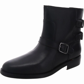 Cushioned Step Cold Weather Commuter Soft outsole L-PRINA Womens Buckle Leather Ankle Boots