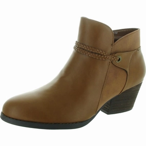 Shockproof AUDRINA Womens Cushioned Footbed Faux Leather Chelsea Boots