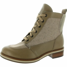 Knox Womens Zipper Leather Combat & Lace-Up Boots Hard Trail Stain Resistant