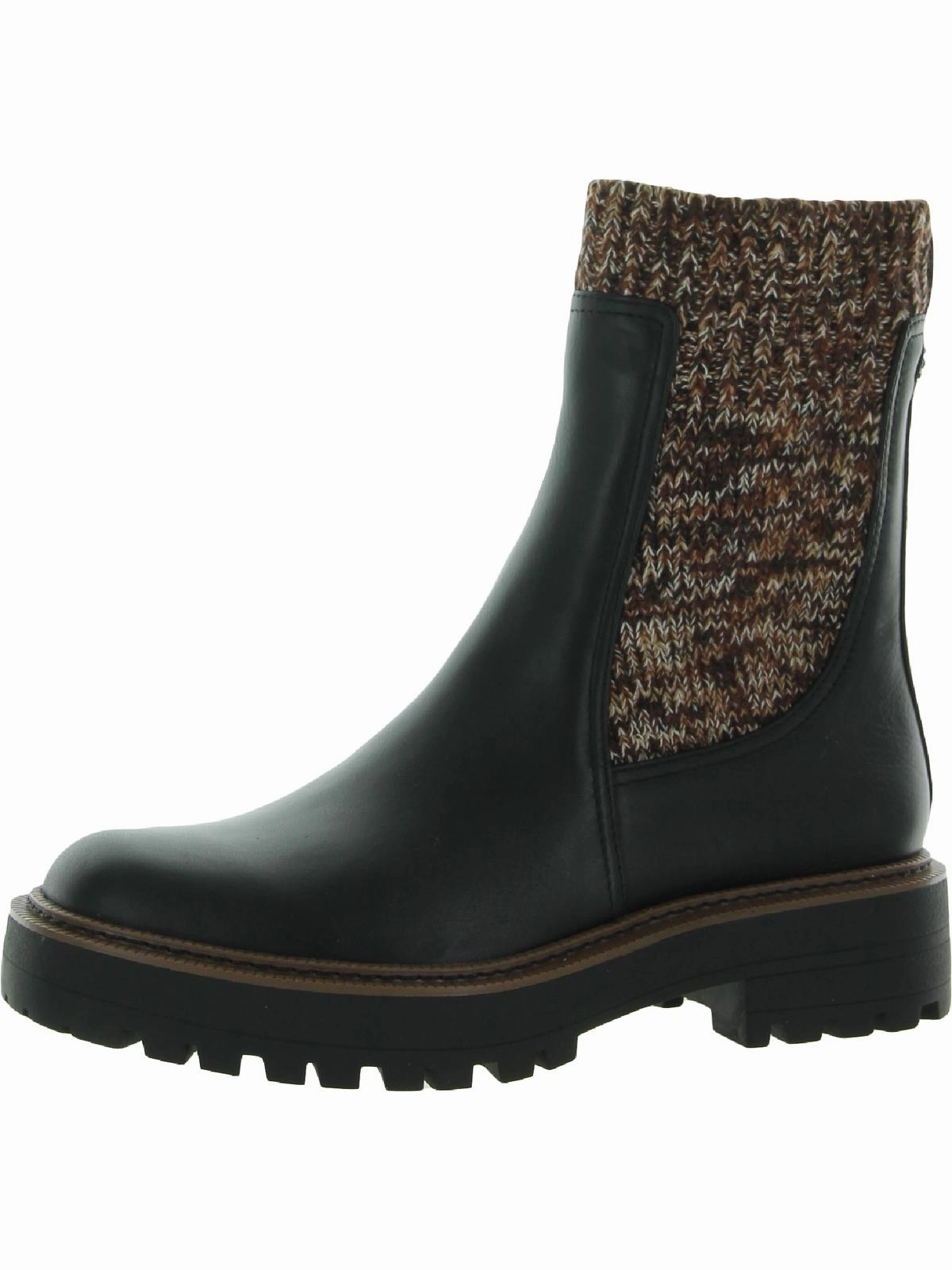Laguna Knit Womens Leather Round Toe Chelsea Boots Moisture   Wicking Dance Edge