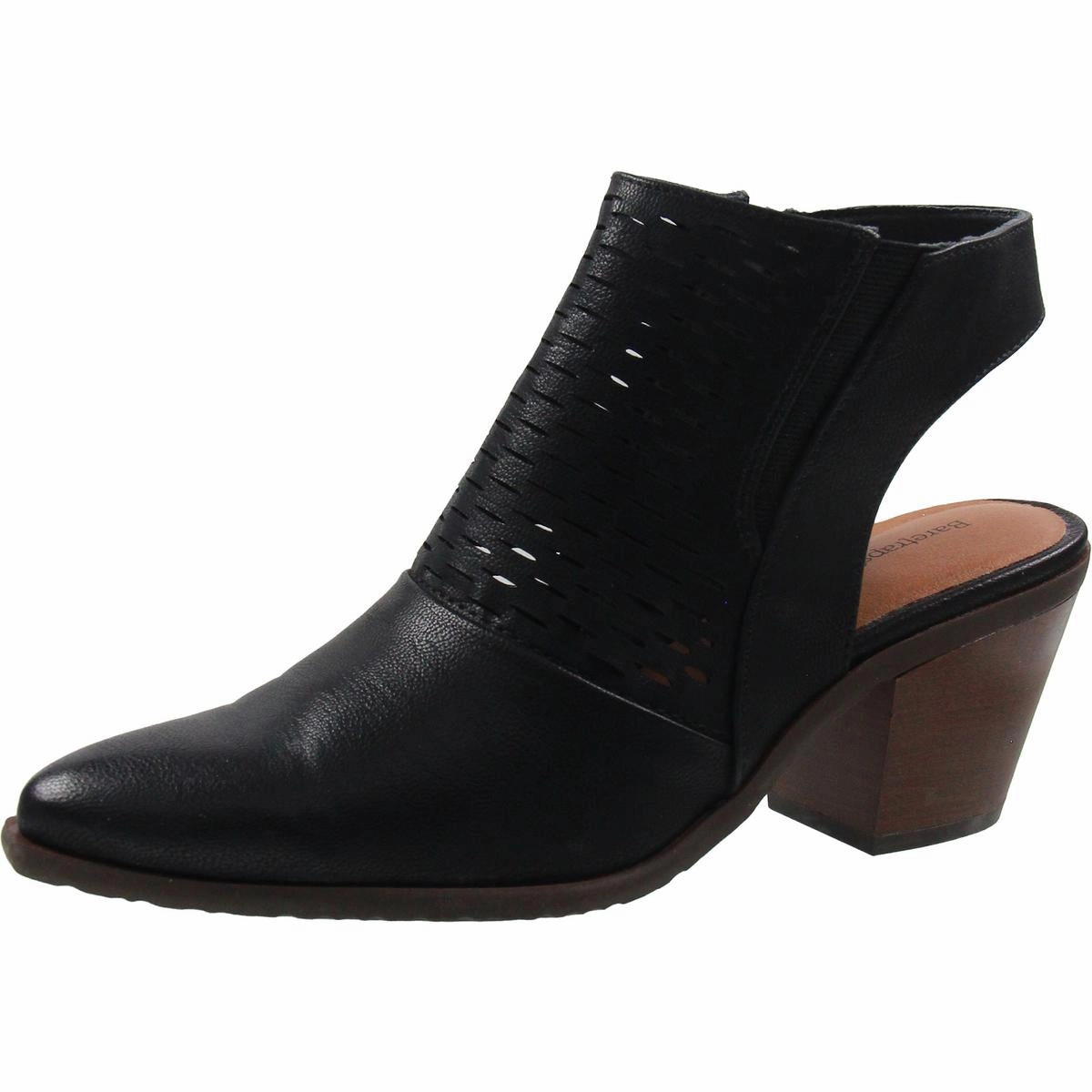 Langley Womens Block Heel Faux Leather Booties Zip Fast