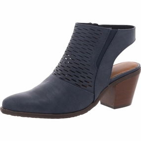 Langley Womens Block Heel Faux Leather Booties Wear resistant