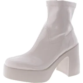 Weekend Wear Lanna Womens Patent Solid Mid-Calf Boots